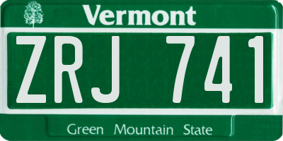 VT license plate ZRJ741