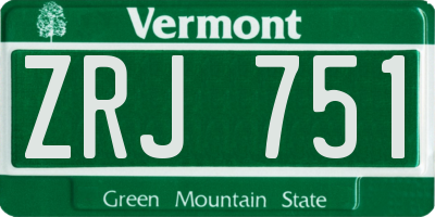 VT license plate ZRJ751