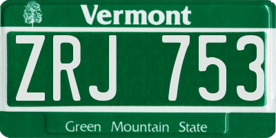 VT license plate ZRJ753