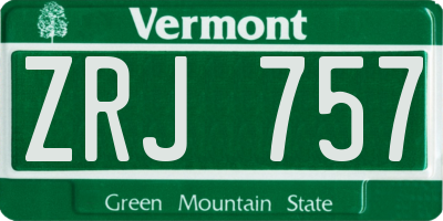 VT license plate ZRJ757