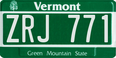 VT license plate ZRJ771