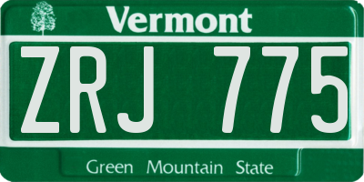 VT license plate ZRJ775