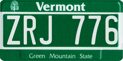VT license plate ZRJ776