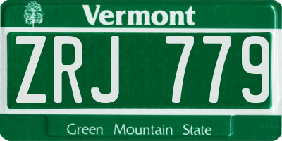 VT license plate ZRJ779