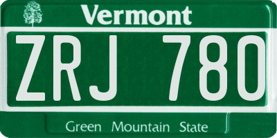 VT license plate ZRJ780