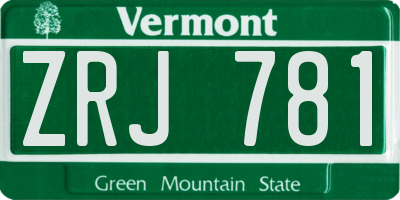 VT license plate ZRJ781