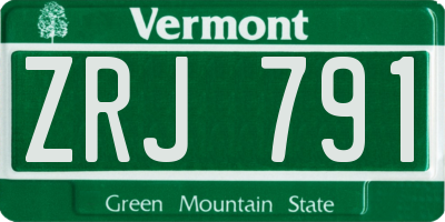 VT license plate ZRJ791