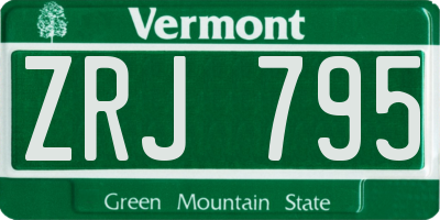 VT license plate ZRJ795
