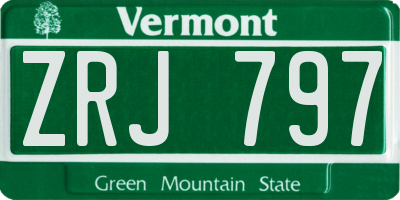 VT license plate ZRJ797