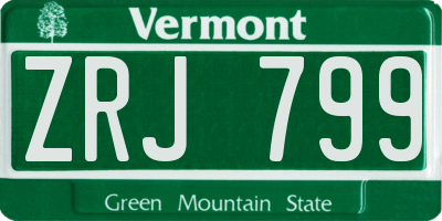 VT license plate ZRJ799