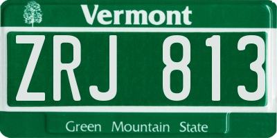 VT license plate ZRJ813
