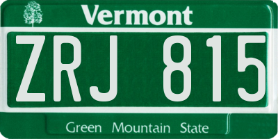 VT license plate ZRJ815