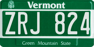 VT license plate ZRJ824