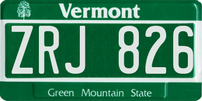 VT license plate ZRJ826