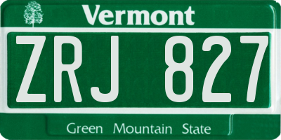 VT license plate ZRJ827