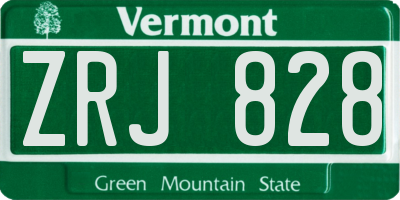 VT license plate ZRJ828