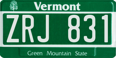 VT license plate ZRJ831