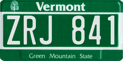 VT license plate ZRJ841