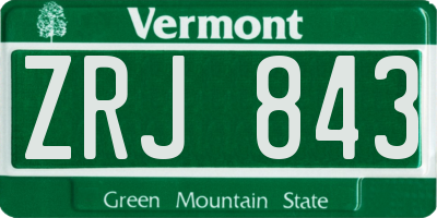 VT license plate ZRJ843