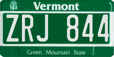 VT license plate ZRJ844