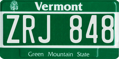 VT license plate ZRJ848