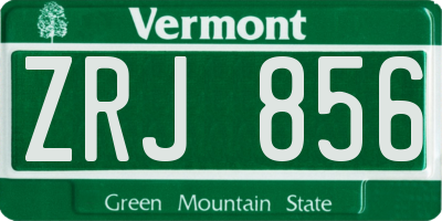 VT license plate ZRJ856