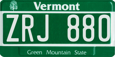 VT license plate ZRJ880