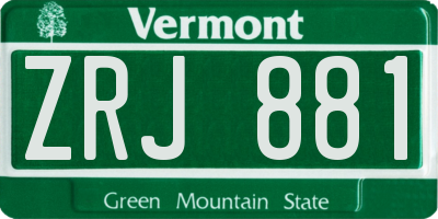 VT license plate ZRJ881