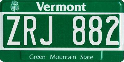 VT license plate ZRJ882