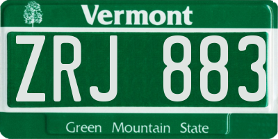 VT license plate ZRJ883