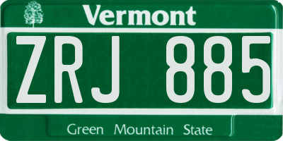 VT license plate ZRJ885