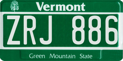 VT license plate ZRJ886