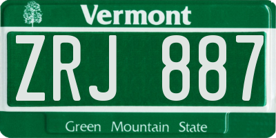 VT license plate ZRJ887