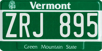 VT license plate ZRJ895