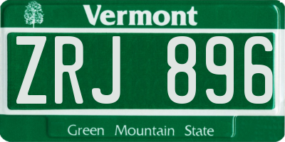 VT license plate ZRJ896
