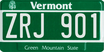 VT license plate ZRJ901