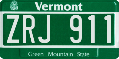 VT license plate ZRJ911