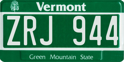 VT license plate ZRJ944