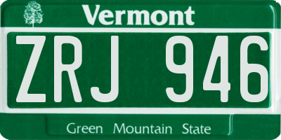 VT license plate ZRJ946