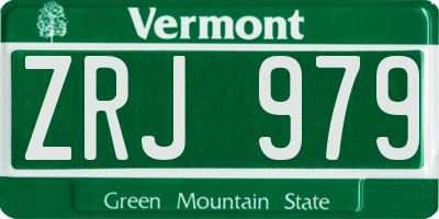 VT license plate ZRJ979