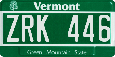 VT license plate ZRK446