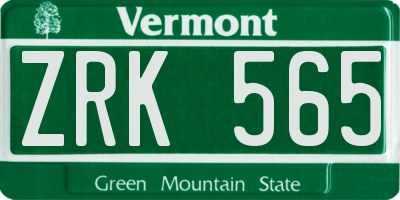 VT license plate ZRK565