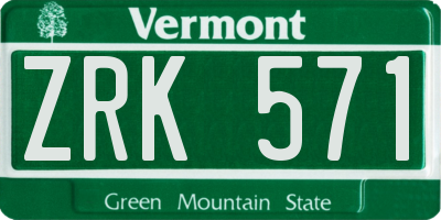 VT license plate ZRK571