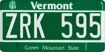 VT license plate ZRK595