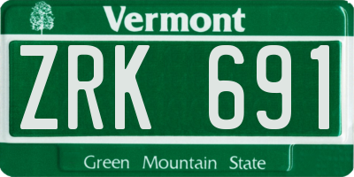 VT license plate ZRK691