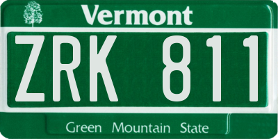 VT license plate ZRK811