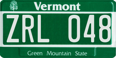 VT license plate ZRL048