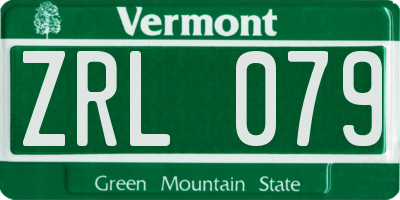 VT license plate ZRL079