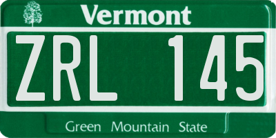 VT license plate ZRL145