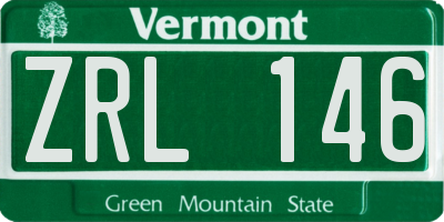 VT license plate ZRL146